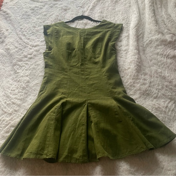 NWOT Abercrombie & Fitch Linen Blend Godet Mini Dress Size SP - Picture 3 of 4